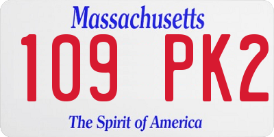 MA license plate 109PK2
