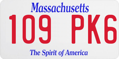 MA license plate 109PK6