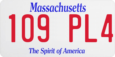 MA license plate 109PL4