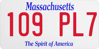 MA license plate 109PL7