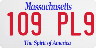 MA license plate 109PL9