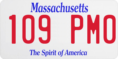 MA license plate 109PM0