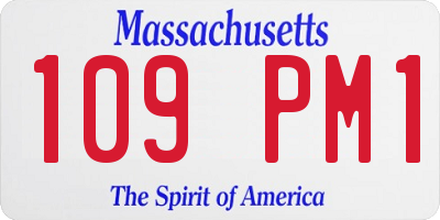 MA license plate 109PM1