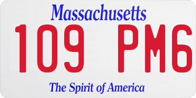 MA license plate 109PM6