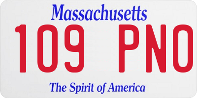 MA license plate 109PN0