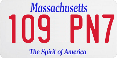 MA license plate 109PN7