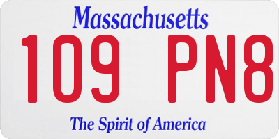 MA license plate 109PN8
