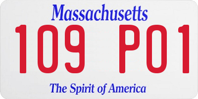 MA license plate 109PO1