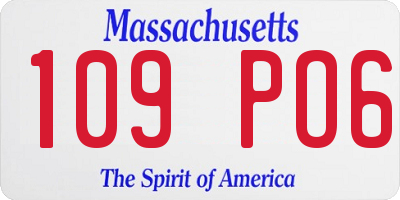 MA license plate 109PO6