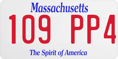 MA license plate 109PP4