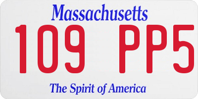MA license plate 109PP5