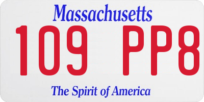MA license plate 109PP8