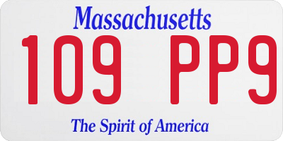 MA license plate 109PP9