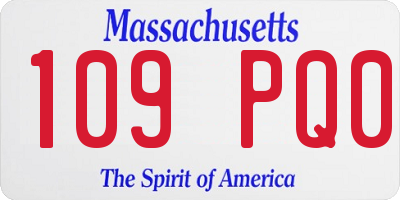 MA license plate 109PQ0