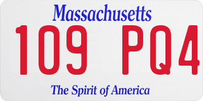 MA license plate 109PQ4