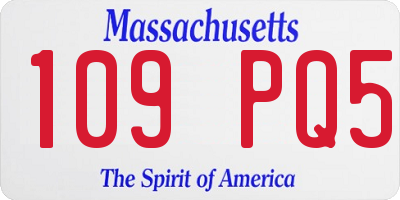 MA license plate 109PQ5
