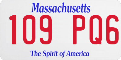 MA license plate 109PQ6
