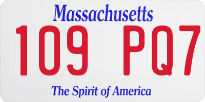 MA license plate 109PQ7
