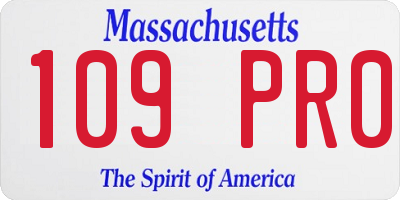 MA license plate 109PR0