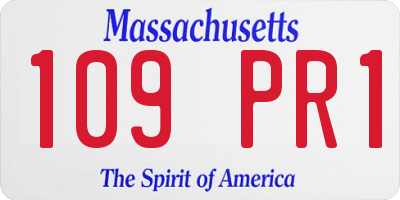 MA license plate 109PR1