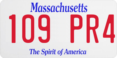 MA license plate 109PR4