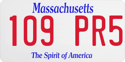 MA license plate 109PR5