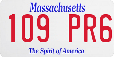 MA license plate 109PR6