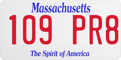 MA license plate 109PR8