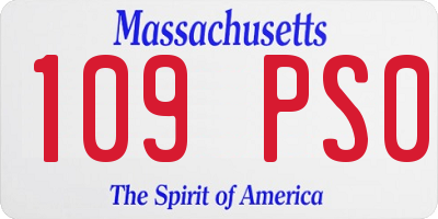 MA license plate 109PS0