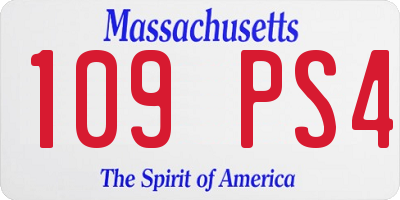 MA license plate 109PS4