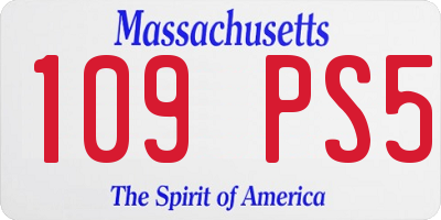 MA license plate 109PS5