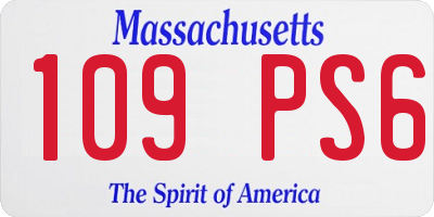 MA license plate 109PS6