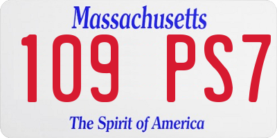 MA license plate 109PS7