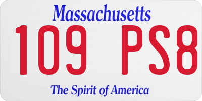 MA license plate 109PS8