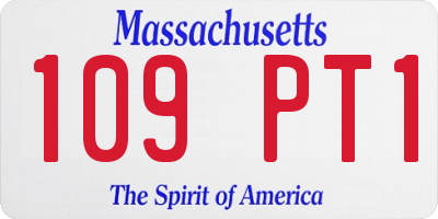 MA license plate 109PT1