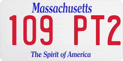 MA license plate 109PT2