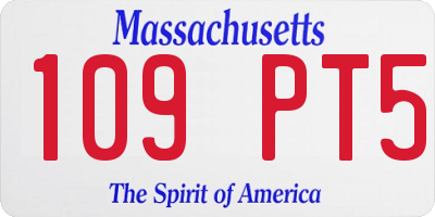 MA license plate 109PT5