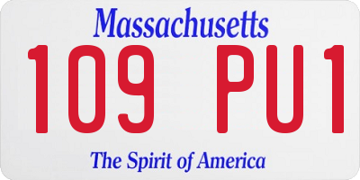 MA license plate 109PU1