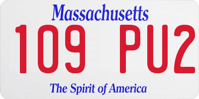 MA license plate 109PU2