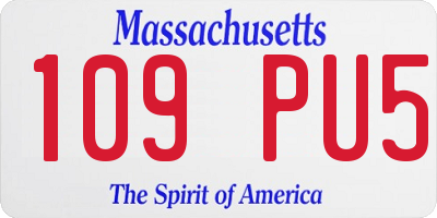 MA license plate 109PU5