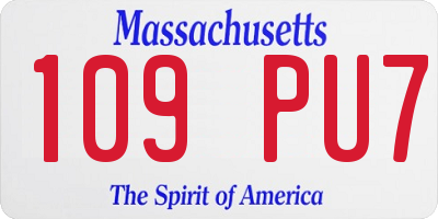 MA license plate 109PU7