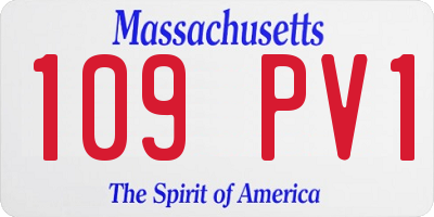 MA license plate 109PV1