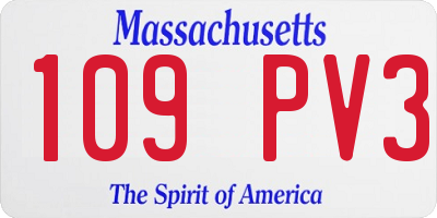 MA license plate 109PV3