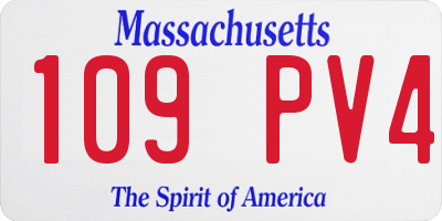 MA license plate 109PV4