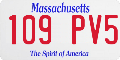 MA license plate 109PV5