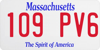 MA license plate 109PV6