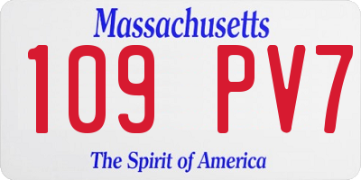 MA license plate 109PV7