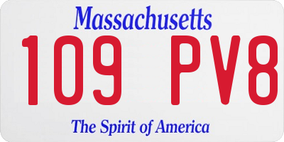 MA license plate 109PV8