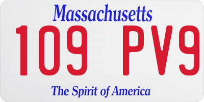 MA license plate 109PV9