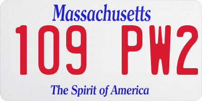MA license plate 109PW2